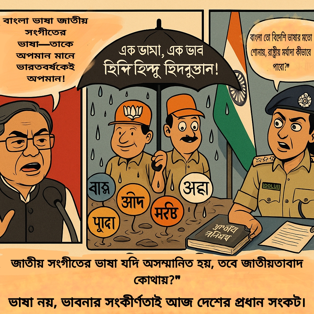 Outrage over Delhi Police’s Comment on National Anthem’s Language; Opposition Leader Jitendra Chaudhury Protests